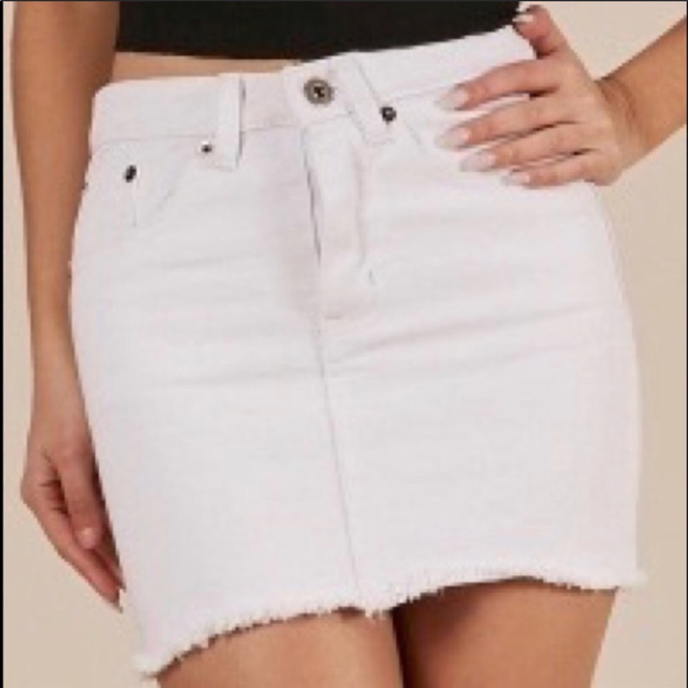 Showpo White Denim Skirt